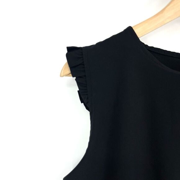 Albion Romper Size Small Womens Black Jumpsuit Stretch Pockets Ruffle Cap Sleeve - Picture 3 of 8